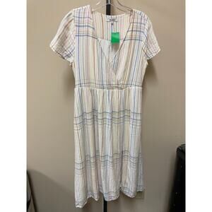 Madewell White Striped Linen Dress Size S (17756)